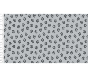 Baumwolle - Pfoten grau